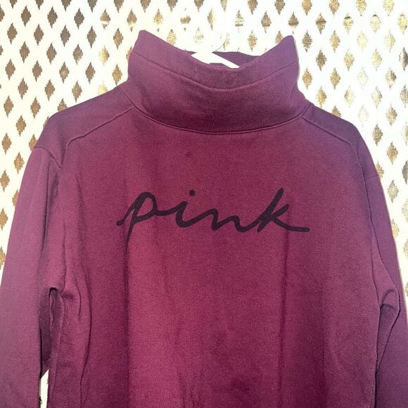 Victoria’s Secret PINK Maroon red cowl neck sweater crewneck mock turtleneck siz - Picture 3 of 4